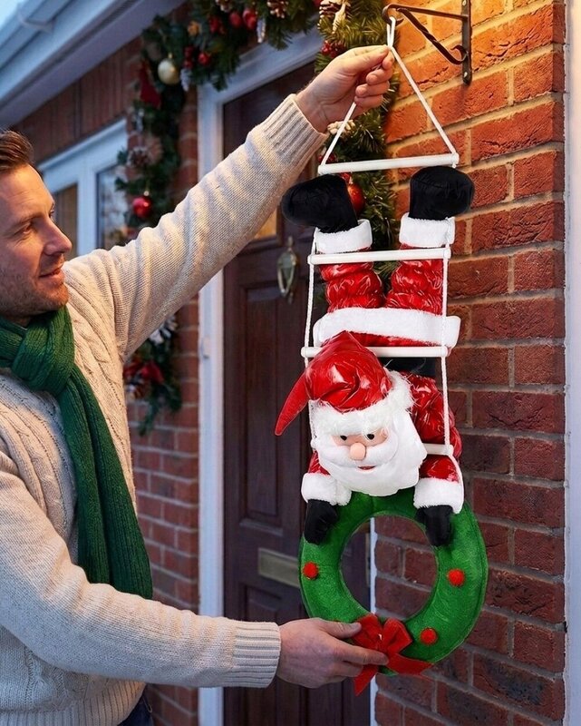 Hanging Santa On Rope Ladder Outdoor Nylon Christmas Decoration | 1.1m — image 3