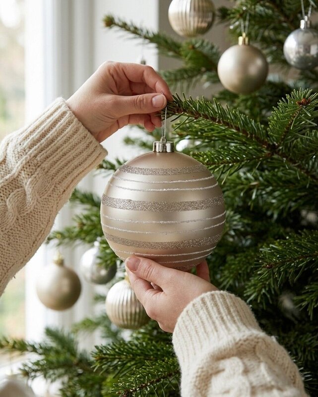 32x Lustrous Platinum Mixed Essential & Grand Baubles | 60mm & 15cm — image 2
