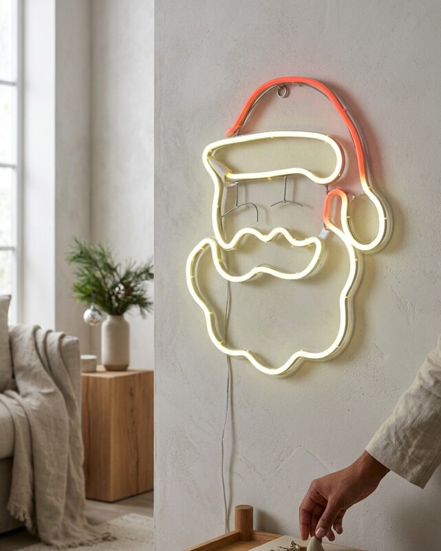 41cm Radiant Santa Portrait Outdoor Red & White LED Neon Flex Display — image 4