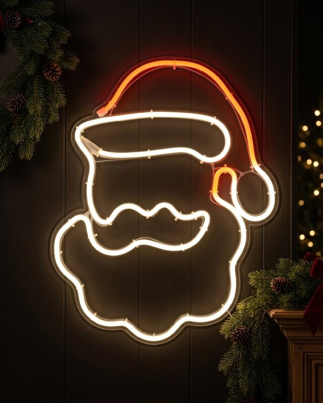 41cm Radiant Santa Portrait Outdoor Red & White LED Neon Flex Display — image 2