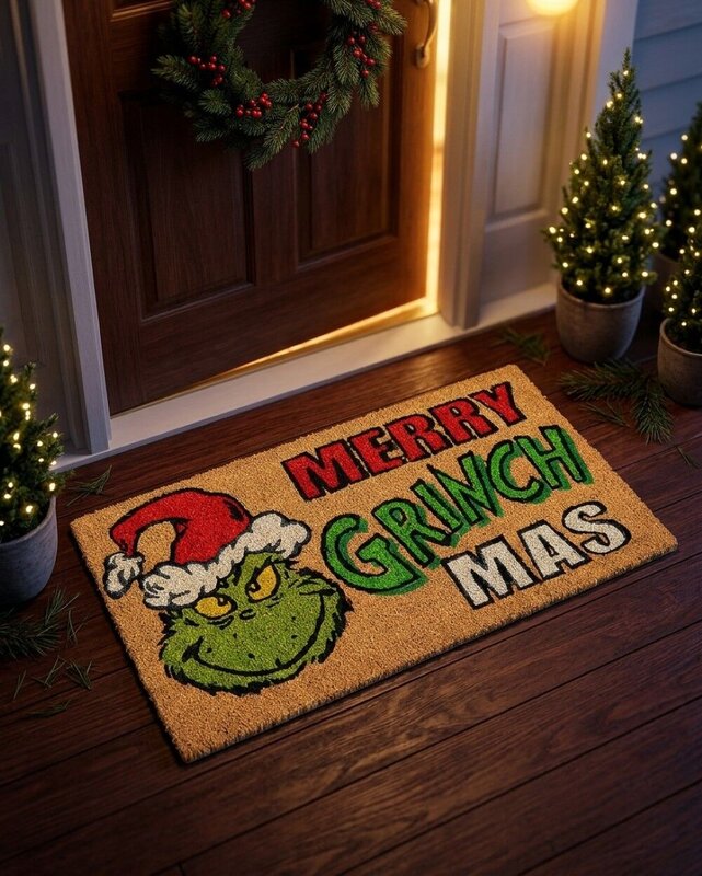 Dr. Seuss The Grinch Doormat | 75cm Merry Grinch Mas Entryway Mat — image 4