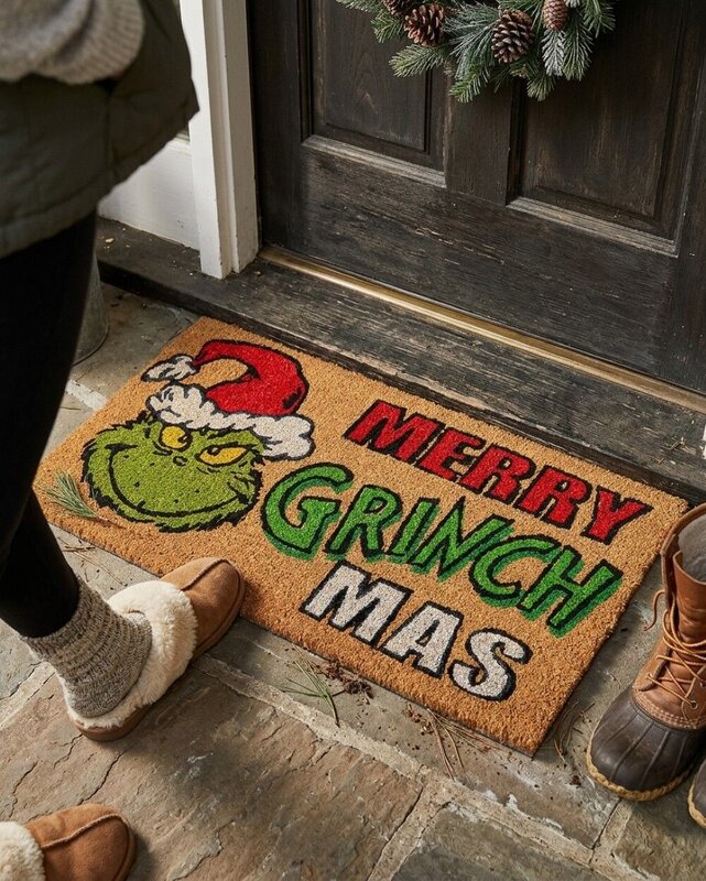 Dr. Seuss The Grinch Doormat | 75cm Merry Grinch Mas Entryway Mat — image 5