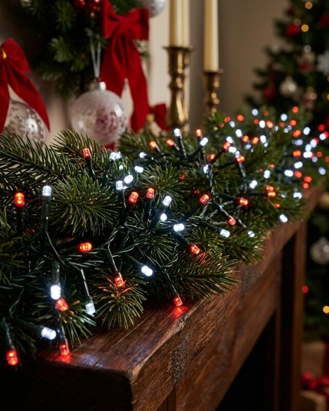 1000 Red & Cool White LED String Fairy Lights 8 Function With Timer | 50m — image 4
