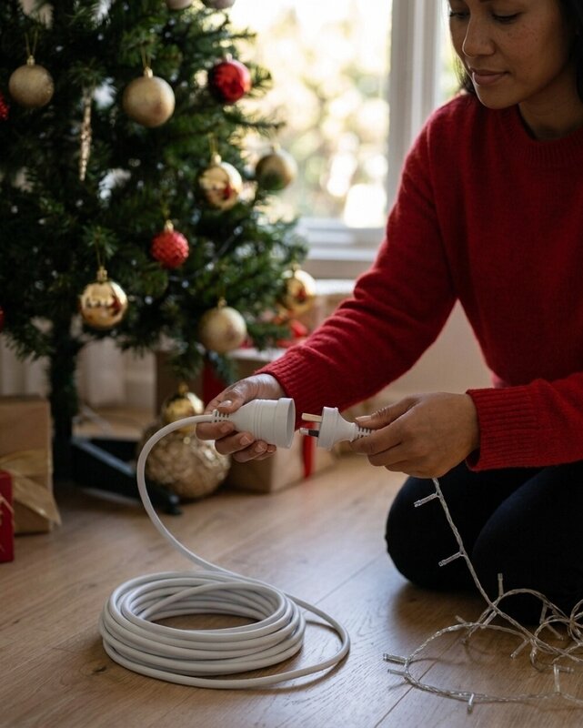 10m White Sansai Indoor Extension Cord | Extra Long Heavy Duty Power Lead — image 3