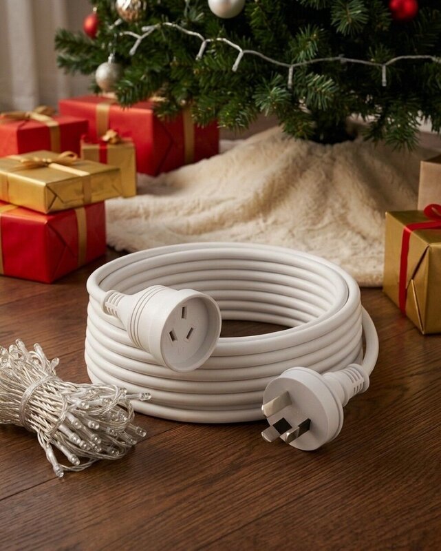 10m White Sansai Indoor Extension Cord | Extra Long Heavy Duty Power Lead — image 2
