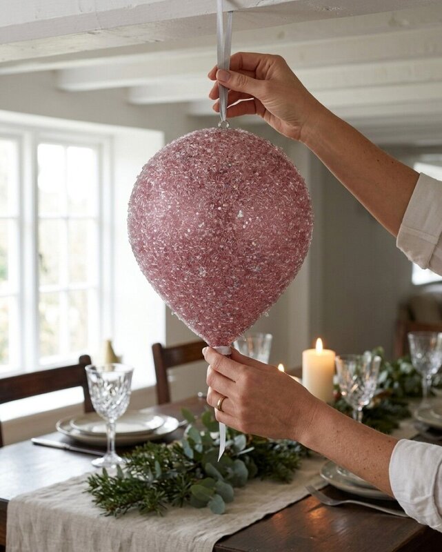 Pastel Pink Sugar Balloon Whimsical Large Display Ornament | 20cm — image 4
