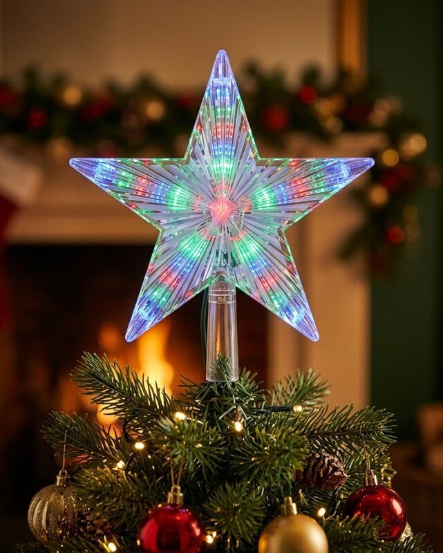 Large Multi Colour LED Star Christmas Tree Topper | 22cm — image 2