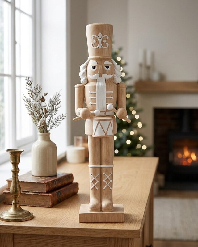 26cm Wooden Look Toy Soldier Drummer Boy Resin Figurine — image 4