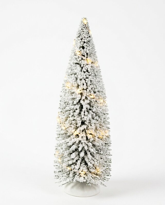 White Snow Flocked LED Pine Tree Village Scenery | 31cm — image 5