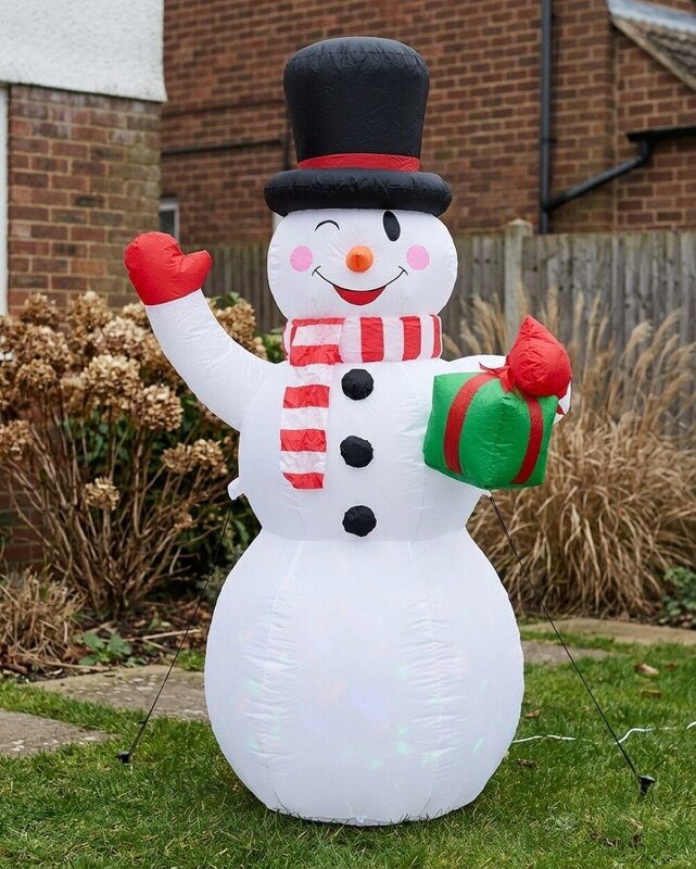 2.1m Winking & Greeting Snowman With LED Disco Light | Outdoor Inflatable — image 4