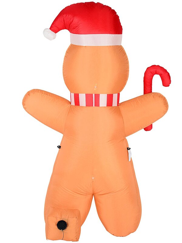 1.8m Gingerbread Man With Candy Cane | LED Outdoor Inflatable — image 5