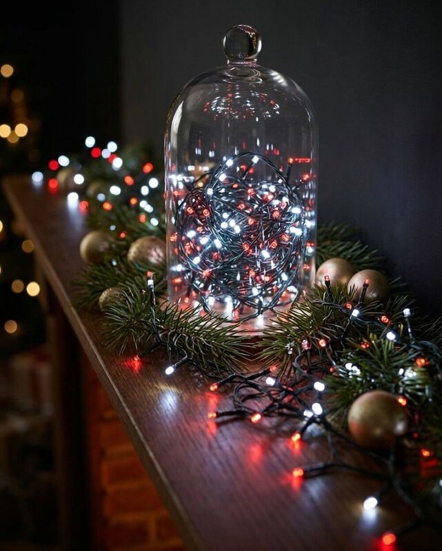 500 Red & Cool White LED String Fairy Lights 8 Function With Timer | 25m — image 2