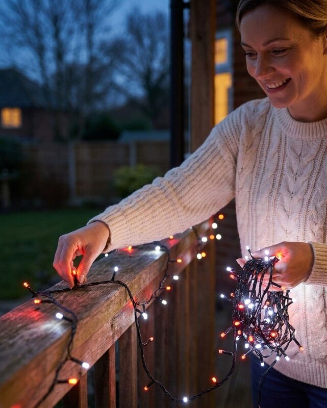 500 Red & Cool White LED String Fairy Lights 8 Function With Timer | 25m — image 3