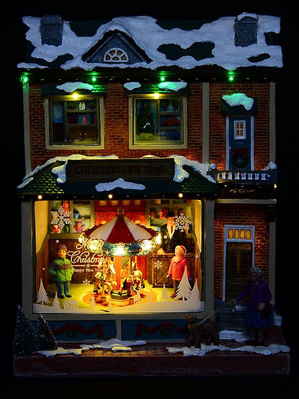 Musical Toy Store Village Building Scene With LED Chasing Lights | 28cm — image 5
