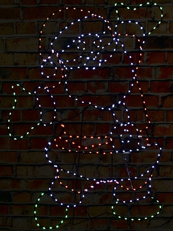 78cm Jolly Posing Santa On Black Frame Outdoor LED Light Display — image 5
