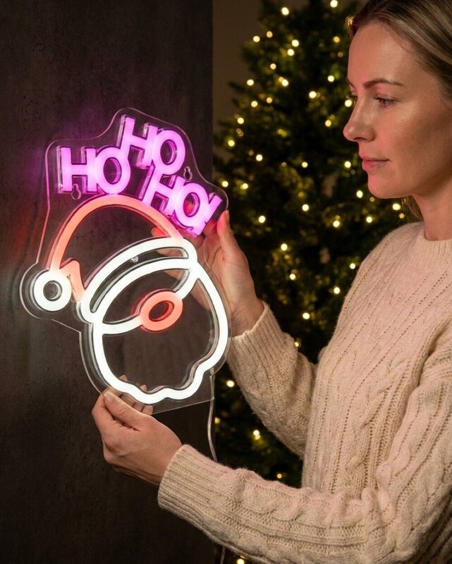 26cm Santa & Ho Ho Ho Indoor Neon LED Display On Acrylic Board — image 3