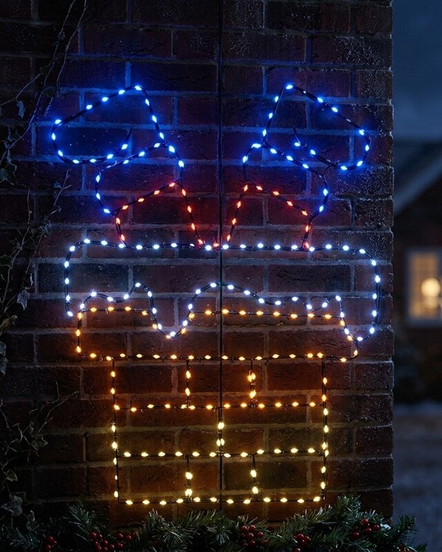 60cm Santa Stuck In Chimney On Black Frame Outdoor LED Light Display — image 2