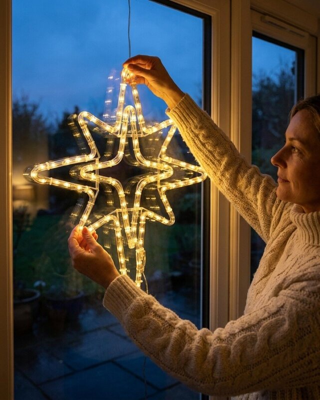 58cm Dynamic Warm & Cool White LED Star Of Bethlehem Outdoor Motif — image 3