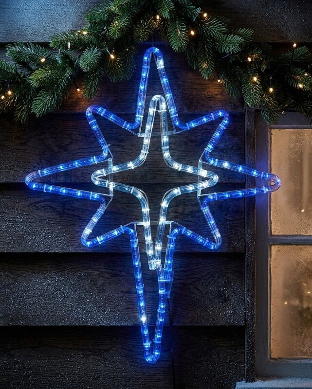 58cm Dynamic Blue & Cool White LED Star Of Bethlehem Outdoor Motif — image 4