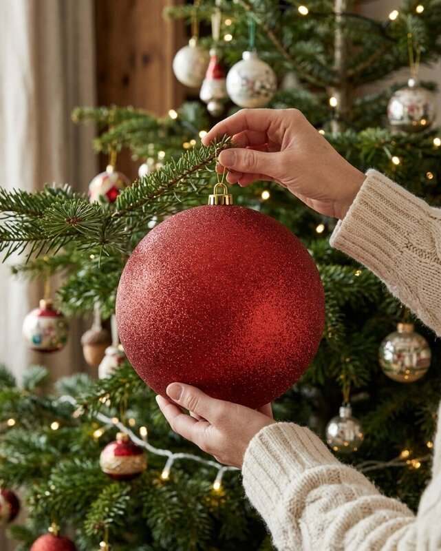 Majestic Red Glitter Large Display Bauble | 20cm — image 5