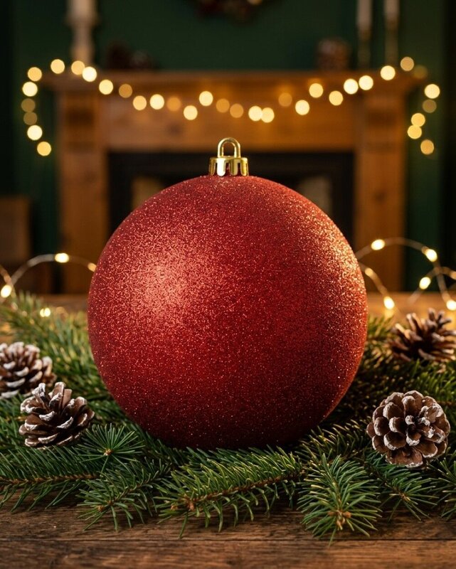 Majestic Red Glitter Large Display Bauble | 20cm — image 2