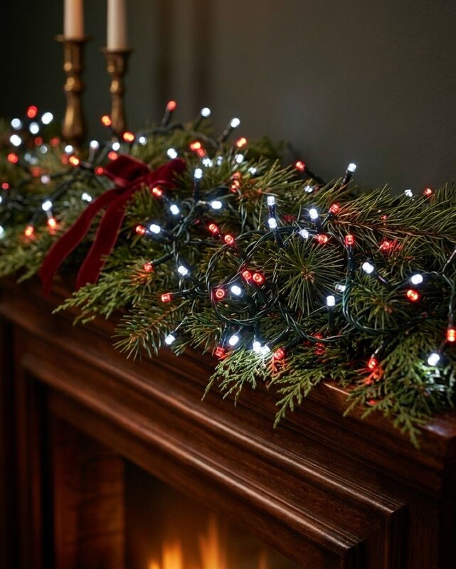 300 Red & Cool White LED String Fairy Lights 8 Function | 15m — image 2