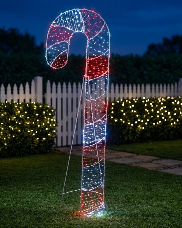 1.2m Vibrant Red & Cool White LED Candy Cane String Light Display — image 2