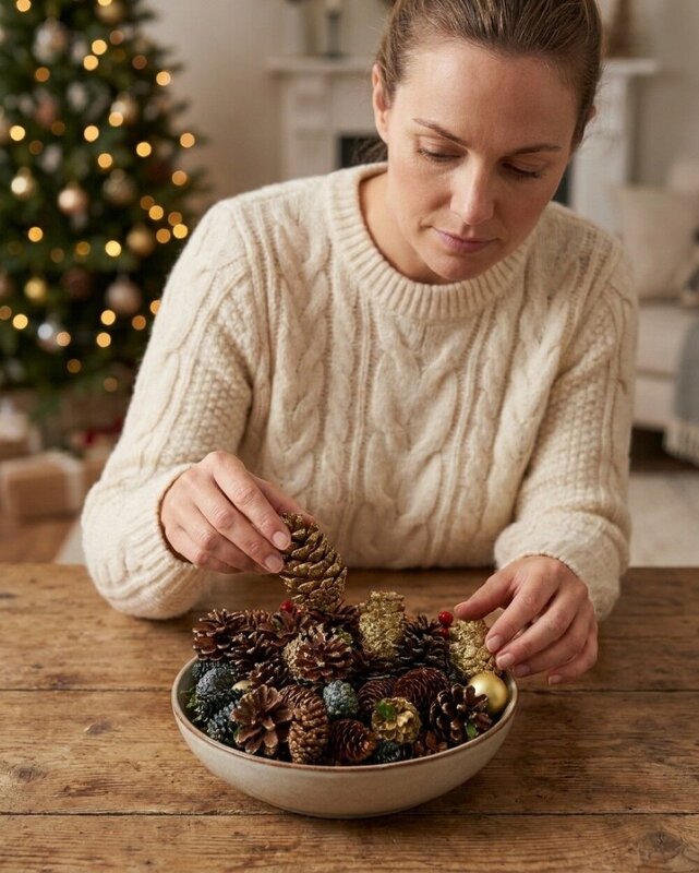Natural Gold & Green Pinecone, Berry & Foliage Mix | 300g — image 3