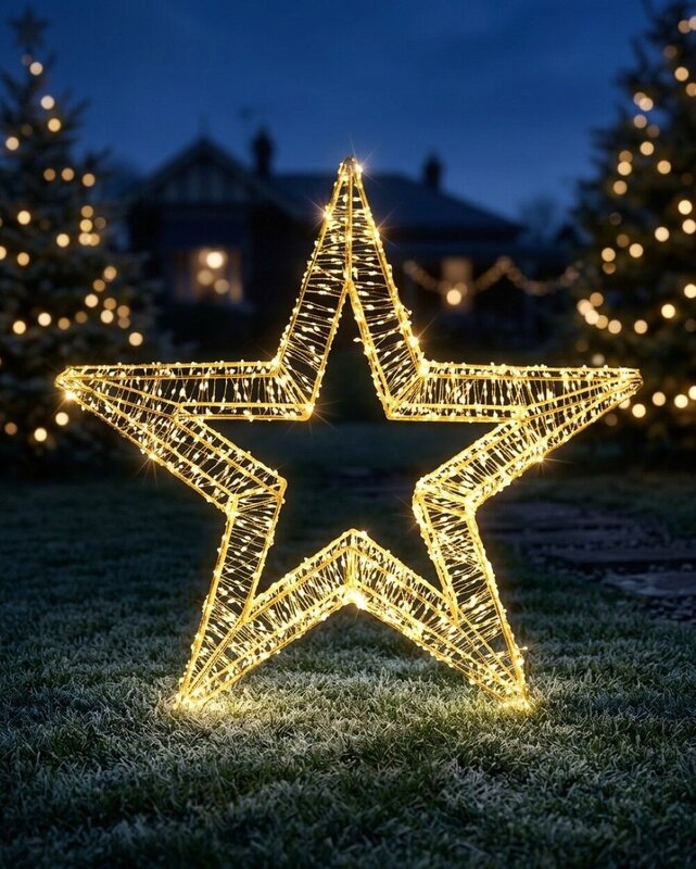 80cm Neutral White LED Lucid Star 3D Outdoor Motif | 1700 Seed Bulbs — image 4