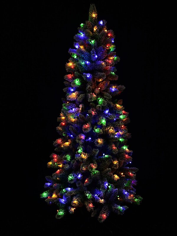 1.8m Ponoka Flocked Dual Colour LED Christmas Tree | 550 Tips & 250 Lights — image 5