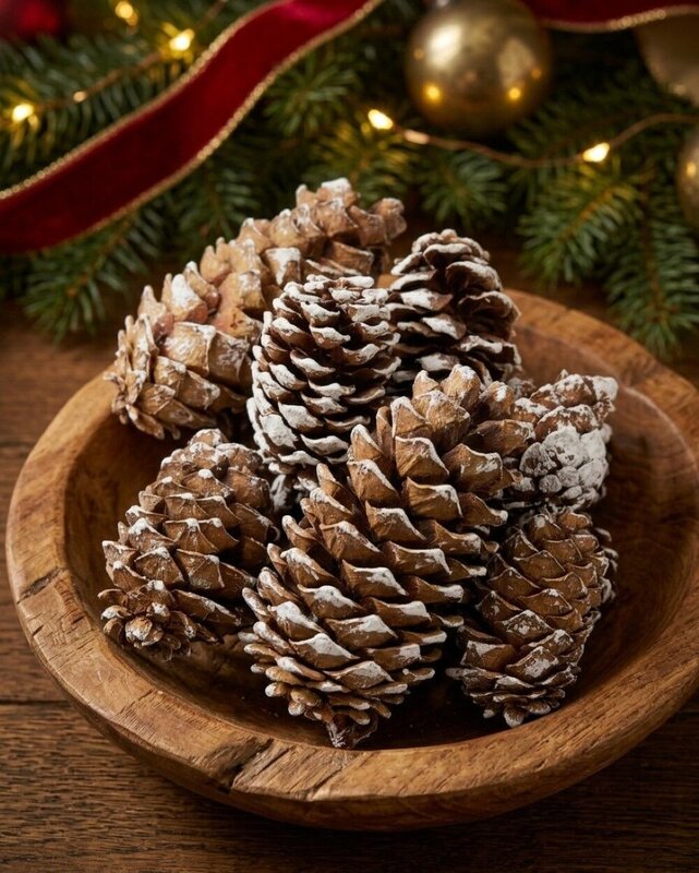 Natural White Snow Frosted Pinecones | 300g — image 2