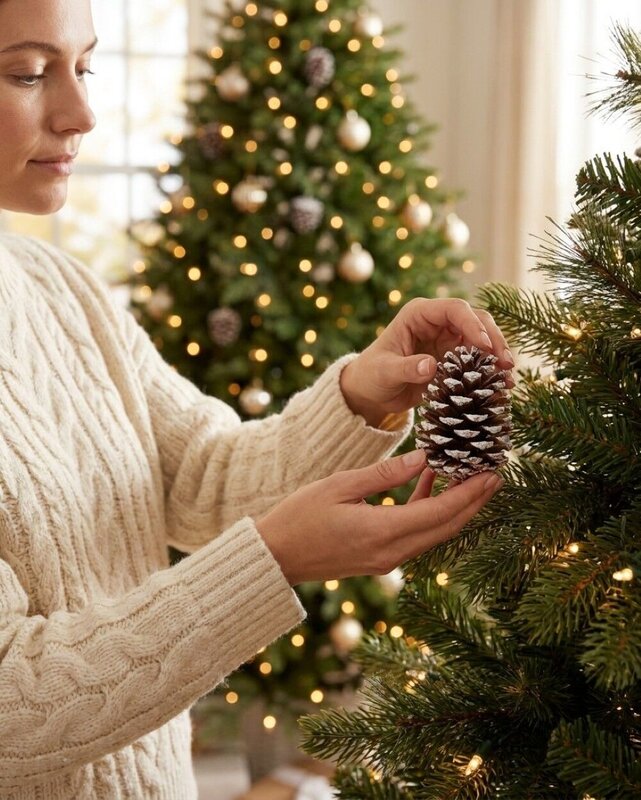Natural White Snow Frosted Pinecones | 300g — image 3