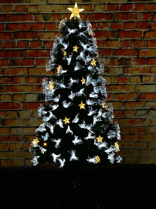 1.5m Starry Night Fir Cool & Warm White Fibre Optic Christmas Tree | 150 Tips — image 5