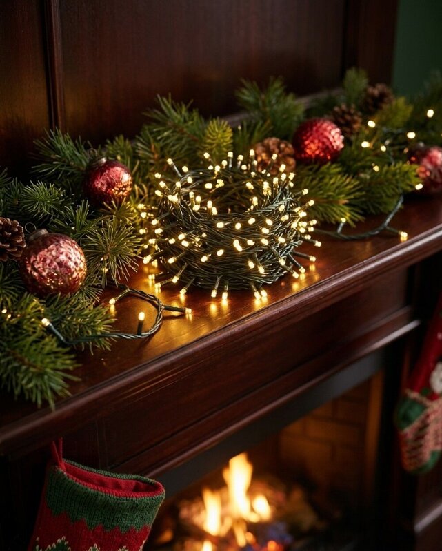 300 Warm White LED String Fairy Lights 8 Function With Timer | 15m — image 2