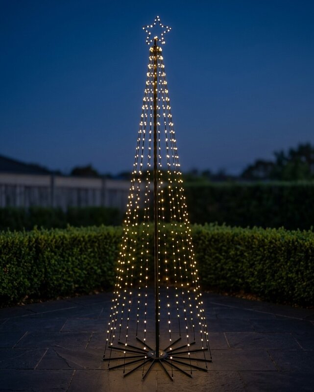 2.1m Aurora Dynamic Dual Colour LED Outdoor Conical Tree | 580 Lights — image 2