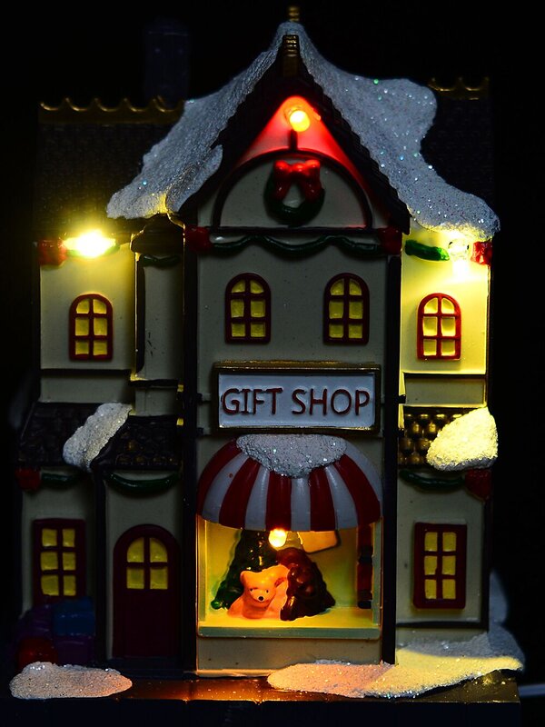 17 Piece Christmas Village Set With Theatre, Bookshop & Gift Store Figures — image 6