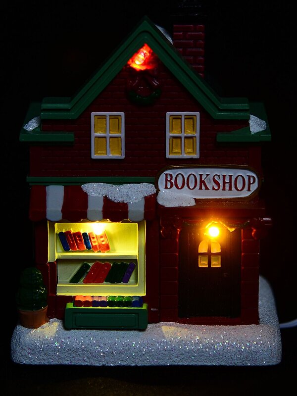 17 Piece Christmas Village Set With Theatre, Bookshop & Gift Store Figures — image 7