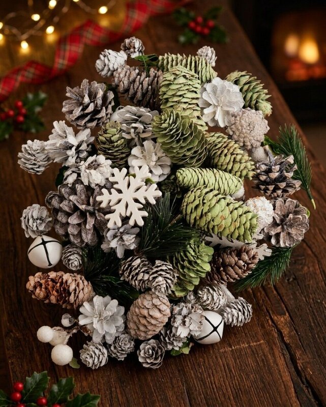 Natural Pinecone, Snowflake, Berry & Bell Mix | 350g — image 2
