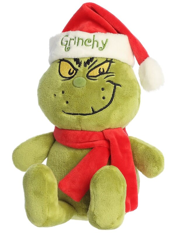 Official Dr. Seuss Grinchy Sitting Plush Toy With Mischievous Smirk | 20cm