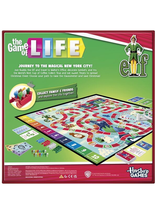 Official The Game of Life Elf Edition Board Game | Hasbro Holiday Family Game — image 4