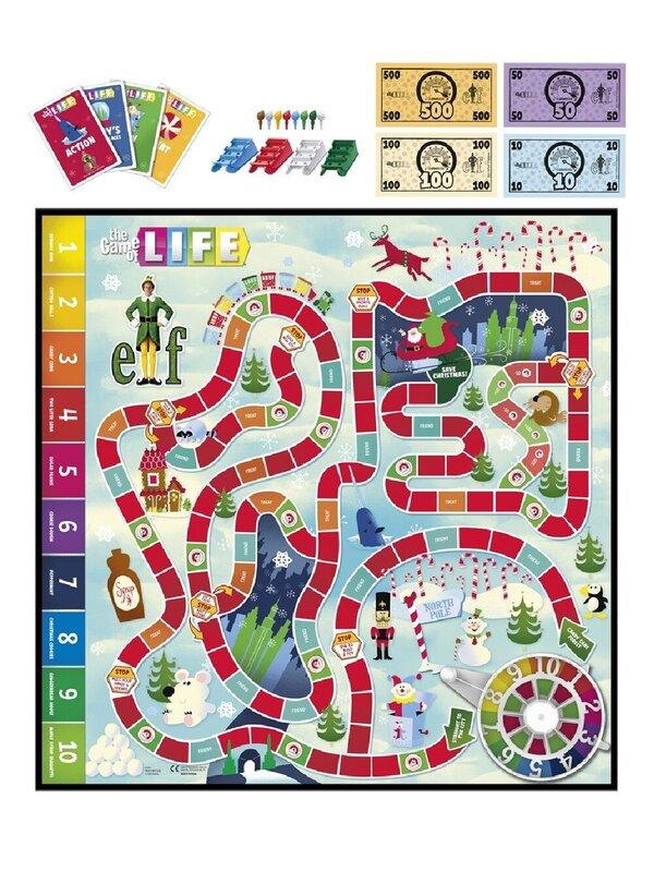 Official The Game of Life Elf Edition Board Game | Hasbro Holiday Family Game — image 3
