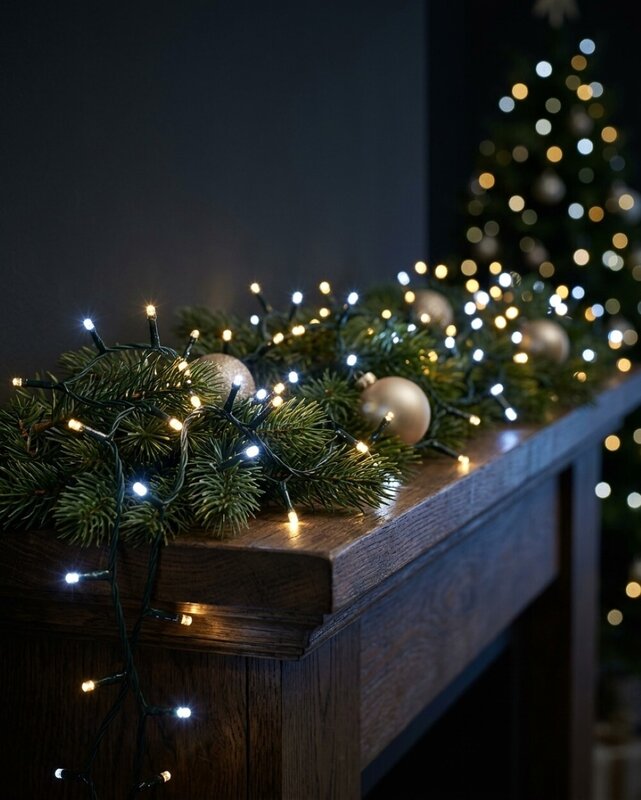 300 Warm & Cool White LED String Fairy Lights 8 Function With Timer | 15m — image 2