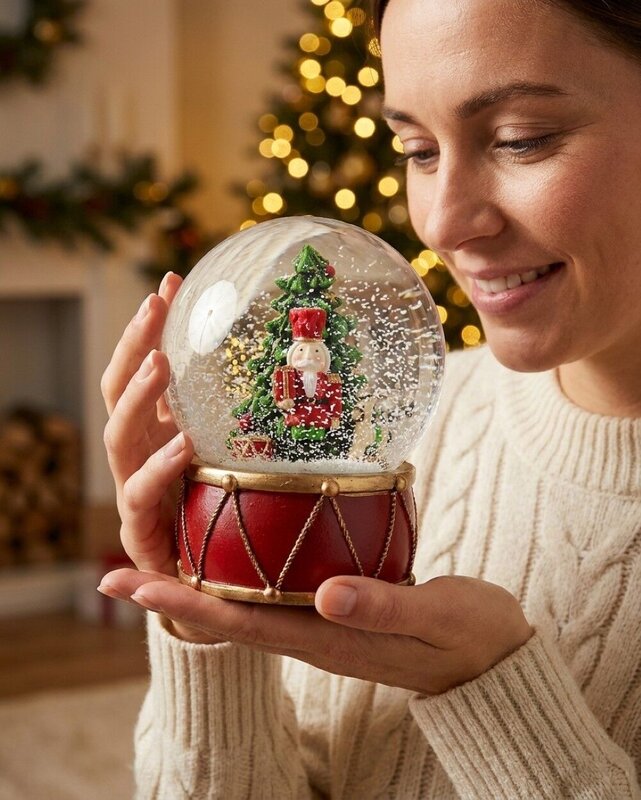Nutcracker & Christmas Tree Waterball Christmas Snow Globe | 12cm — image 3