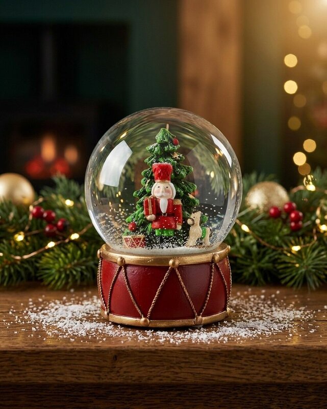 Nutcracker & Christmas Tree Waterball Christmas Snow Globe | 12cm — image 4