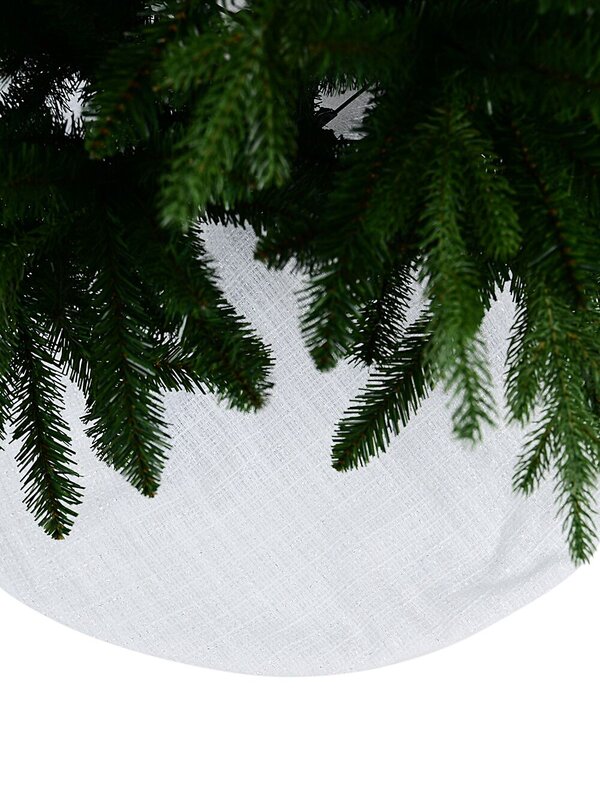 1m White & Silver Sparkle Tweed Christmas Tree Skirt