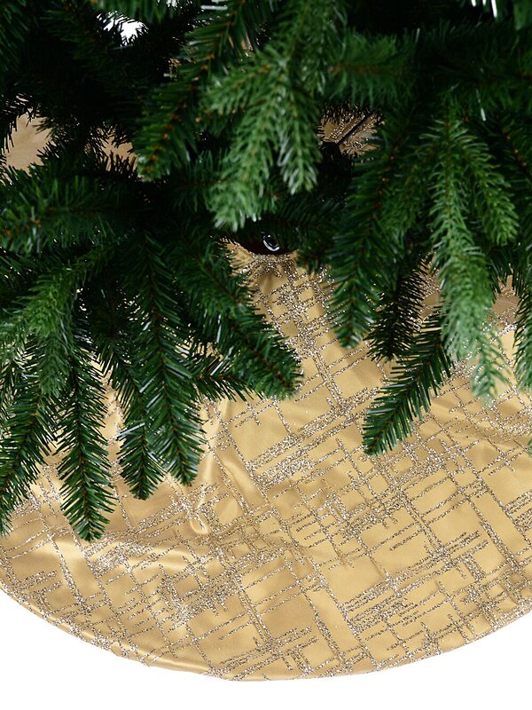 1m Sheer Organza & Gold Satin Geometric Christmas Tree Skirt — image 5