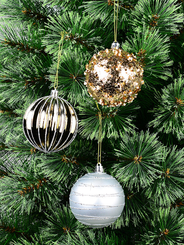 24x Dynamic Mixed Metallic Signature Ribbed & Embellished Baubles | 80mm