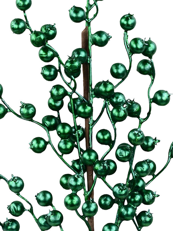 Matte Emerald Green Christmas Berry Spray Stem | 80cm — image 3