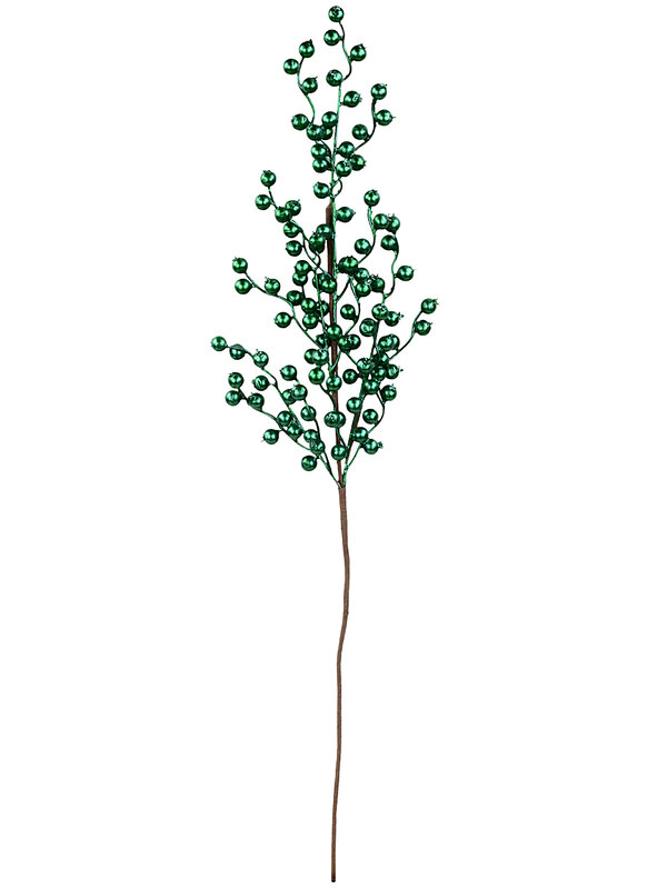 Matte Emerald Green Christmas Berry Spray Stem | 80cm — image 2