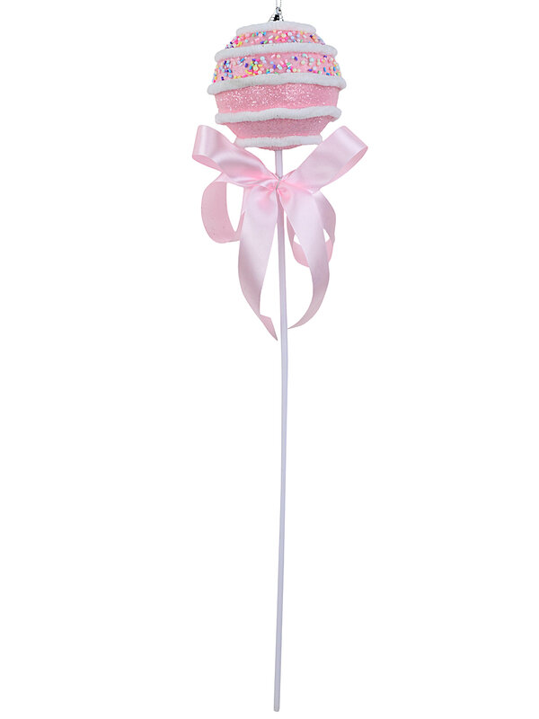 Pastel Pink Cupcake Bauble Stem With Iridescent Frosting & Satin Bow | 54cm — image 4